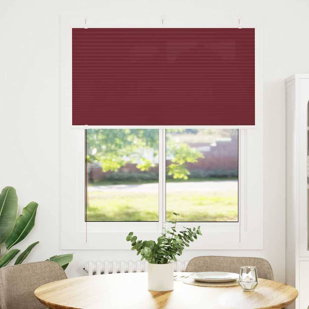 vidaXL Plissee Bordeauxrot 105x100 cm Stoffbreite 104,4 cm Polyester