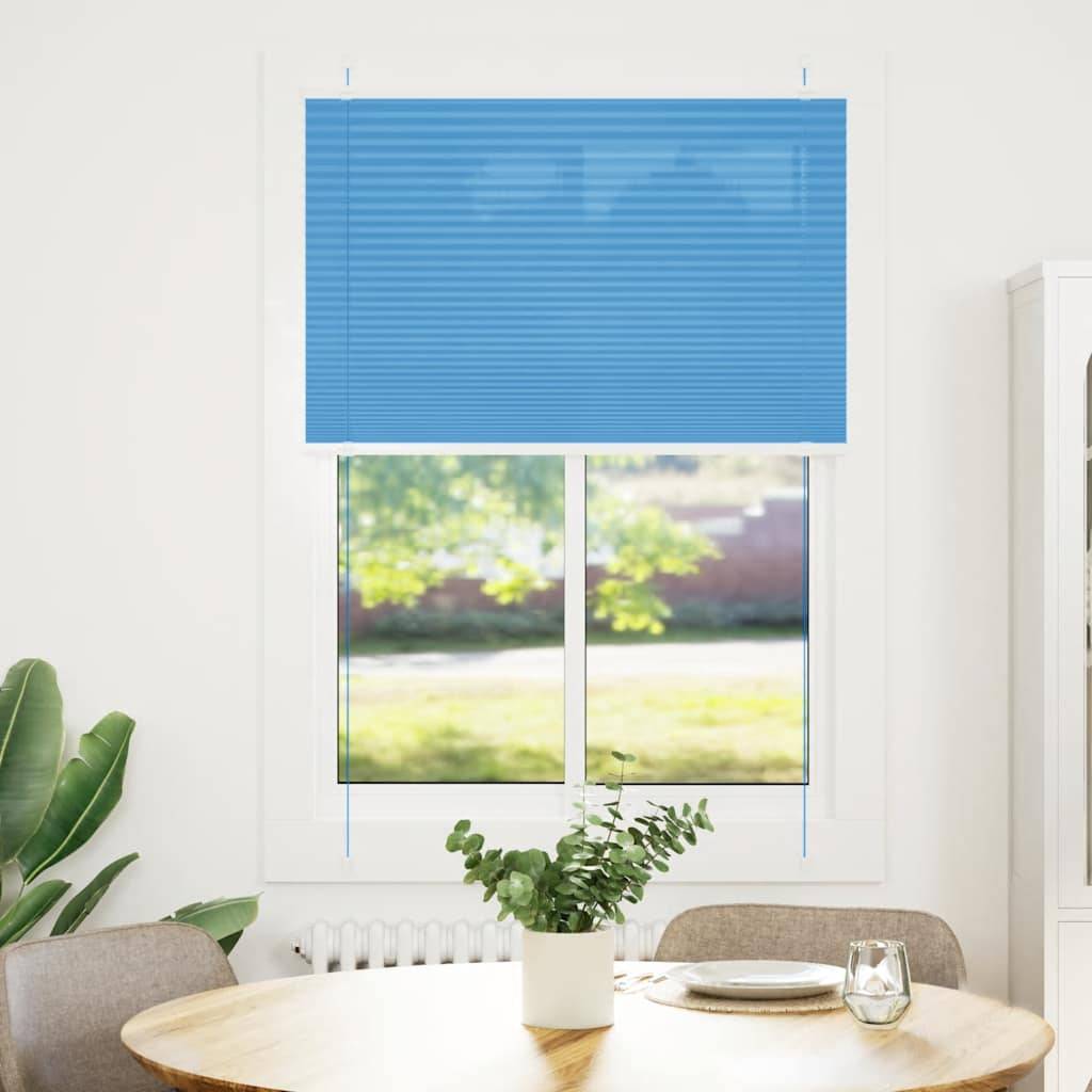 vidaXL Plissee Blau 100x100 cm Stoffbreite 99,4 cm Polyester