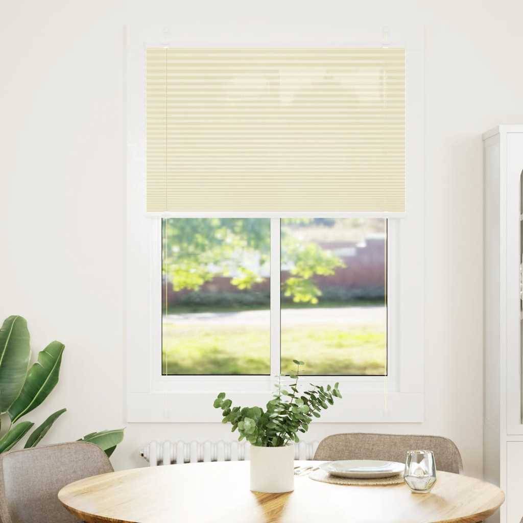 vidaXL Plissee Creme 85x100 cm Stoffbreite 84,4 cm Polyester