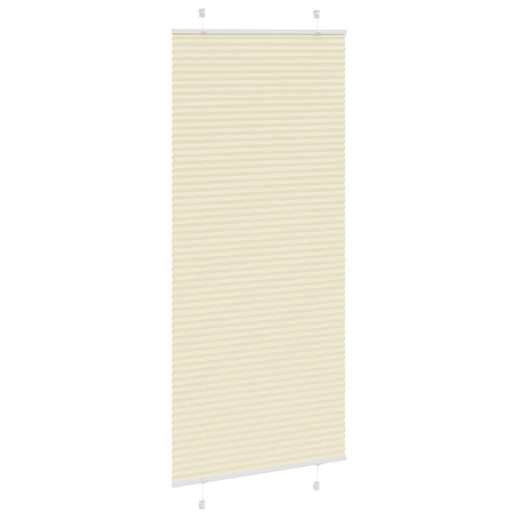 vidaXL Plissee Creme 85x200 cm Stoffbreite 84,4 cm Polyester