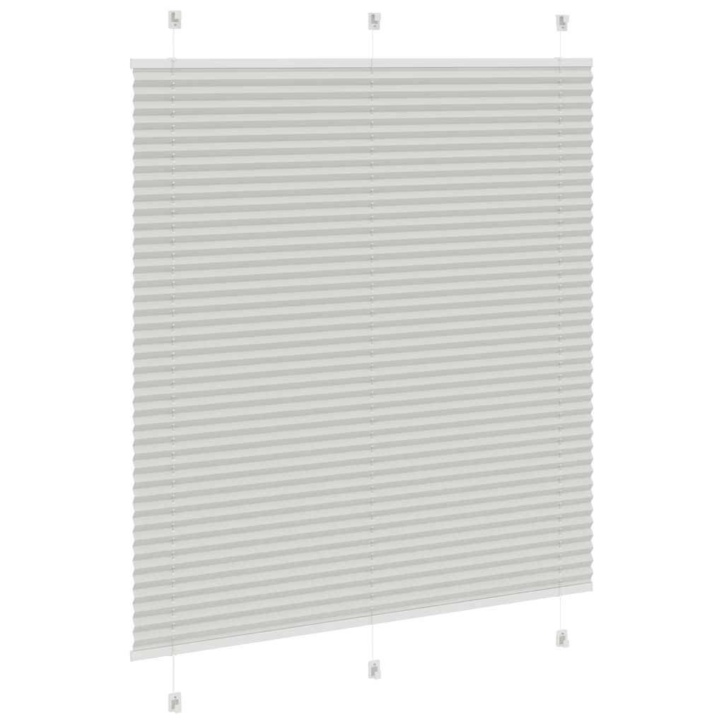 vidaXL Plissee Hellgrau 120x100 cm Stoffbreite 119,4 cm Polyester