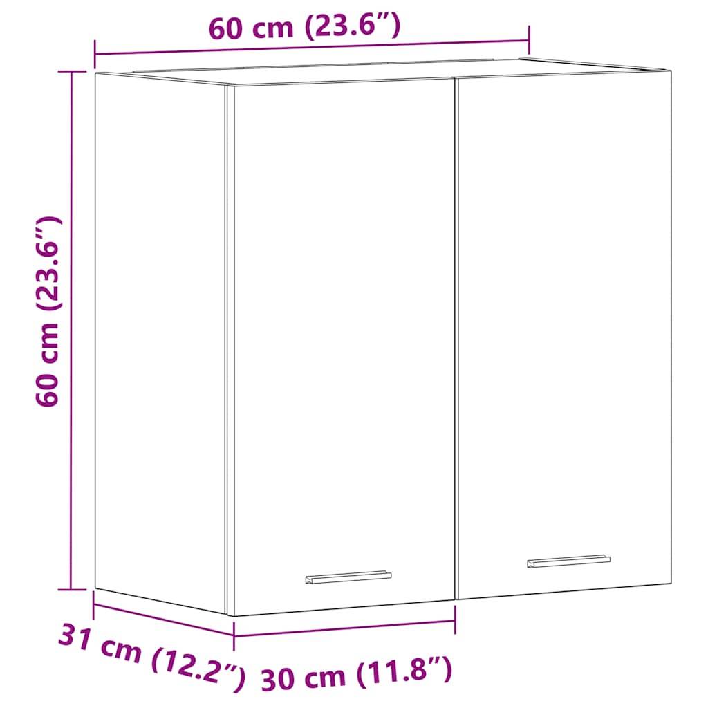 vidaXL Hängeschrank Lyon Weiß 60x31x60 cm Holzwerkstoff