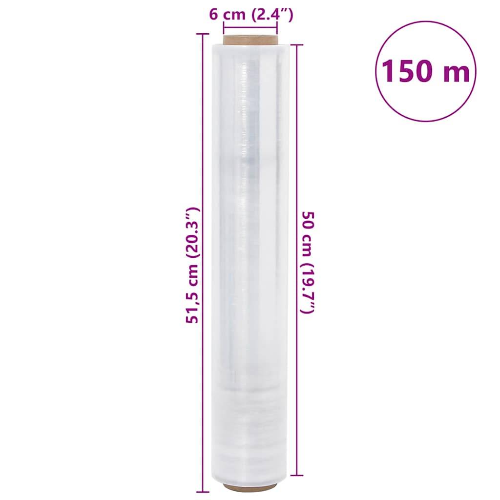 vidaXL Stretchfolie 6 Stk. Transparent 20 μm 50 cm x 150 m