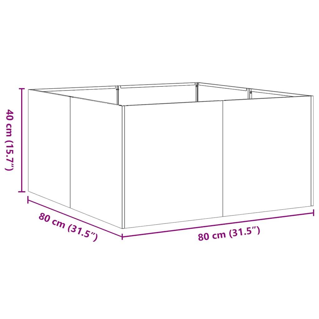 vidaXL Pflanzkübel 80x80x40 cm Verzinkter Stahl