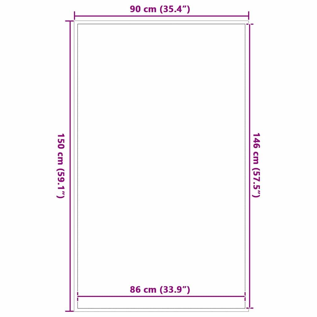 vidaXL Fußmatte Schwarz 90x150 cm