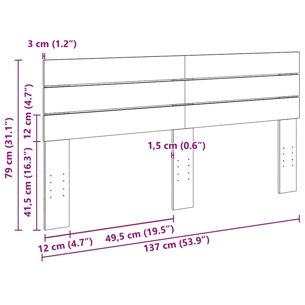 vidaXL Kopfteil 135 cm Massivholz Eiche