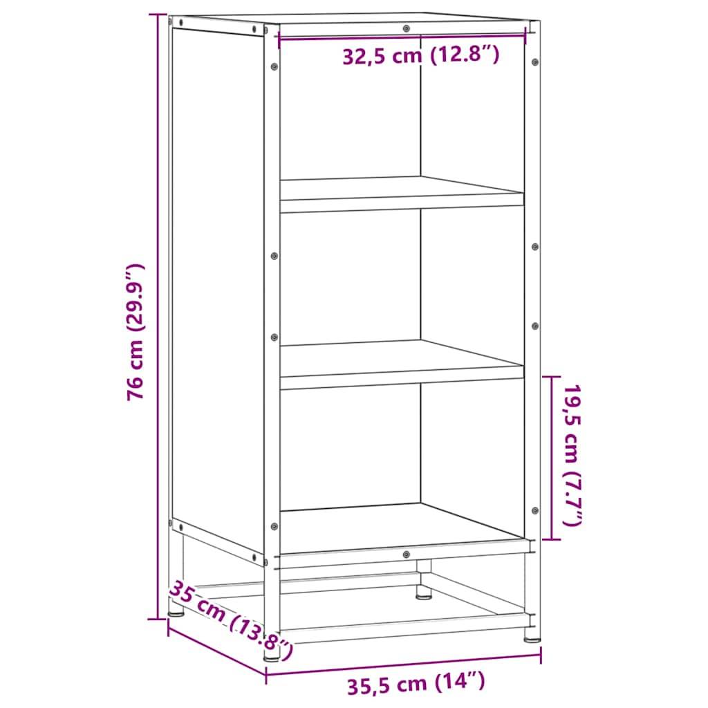 vidaXL Sideboard Sonoma-Eiche 35,5x35x76 cm Holzwerkstoff und Metall
