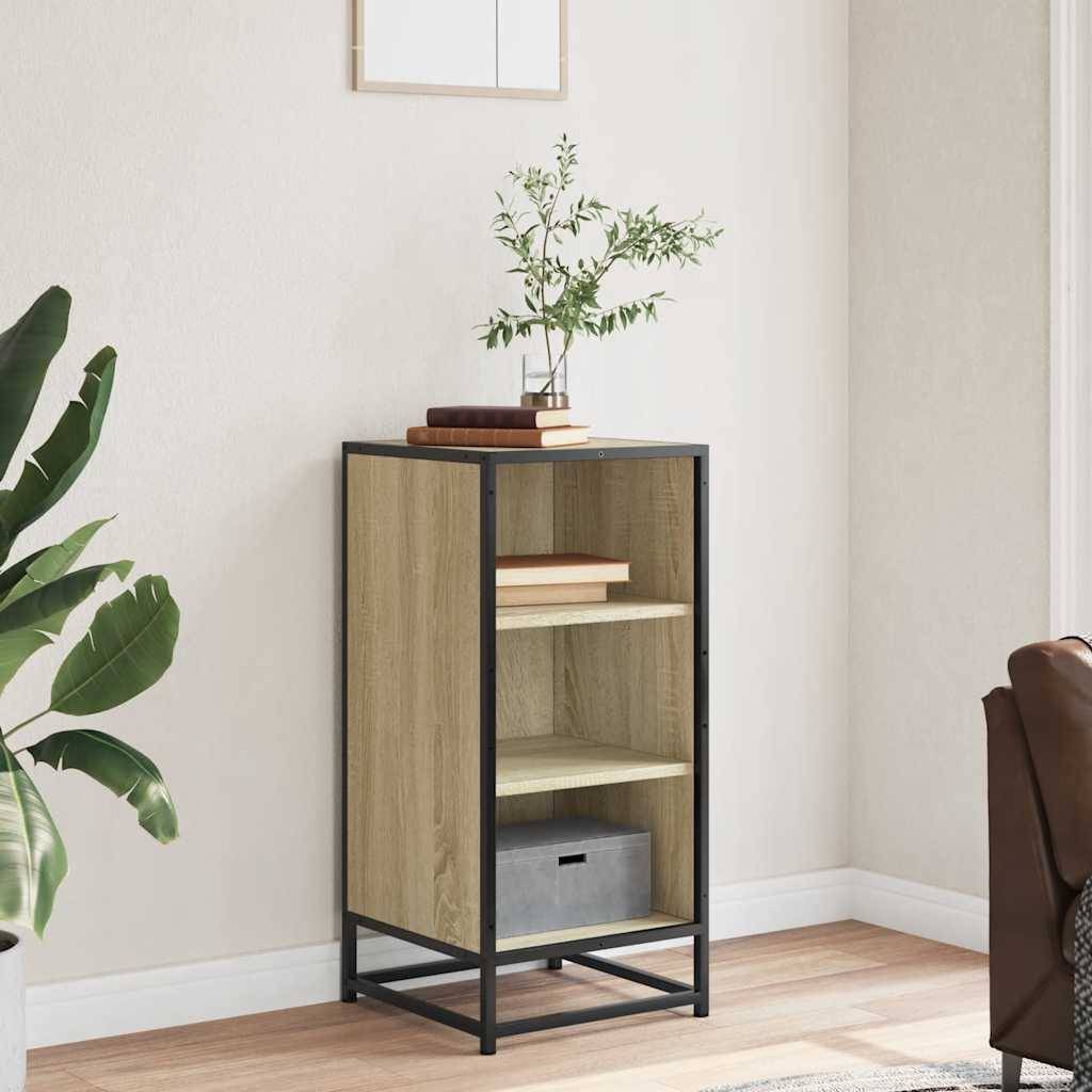 vidaXL Sideboard Sonoma-Eiche 35,5x35x76 cm Holzwerkstoff und Metall