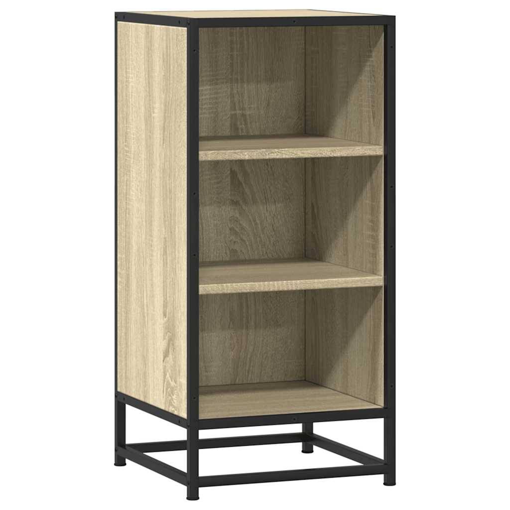 vidaXL Sideboard Sonoma-Eiche 35,5x35x76 cm Holzwerkstoff und Metall