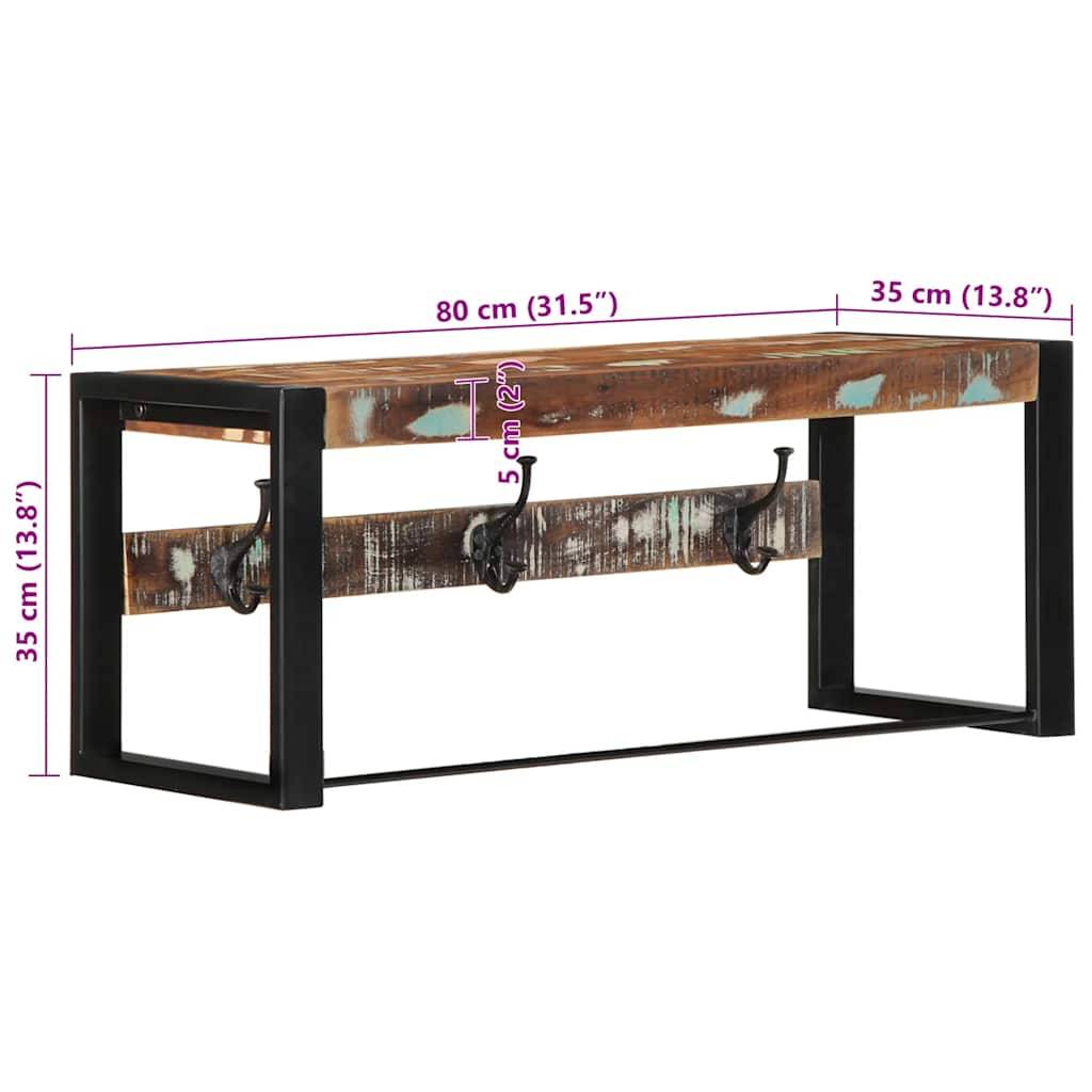 vidaXL Garderobe Mehrfarbig 80x35x35 cm Altholz Massiv