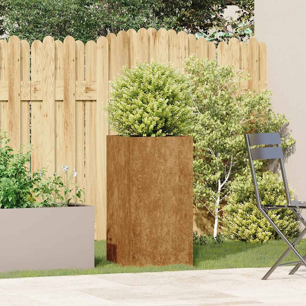 vidaXL Pflanzkübel Rostig 40x40x80 cm Wetterfester Stahl