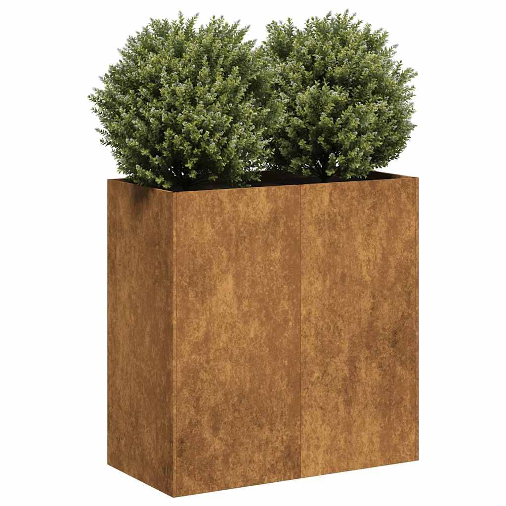 vidaXL Pflanzkübel Rostig 80x40x80 cm Wetterfester Stahl