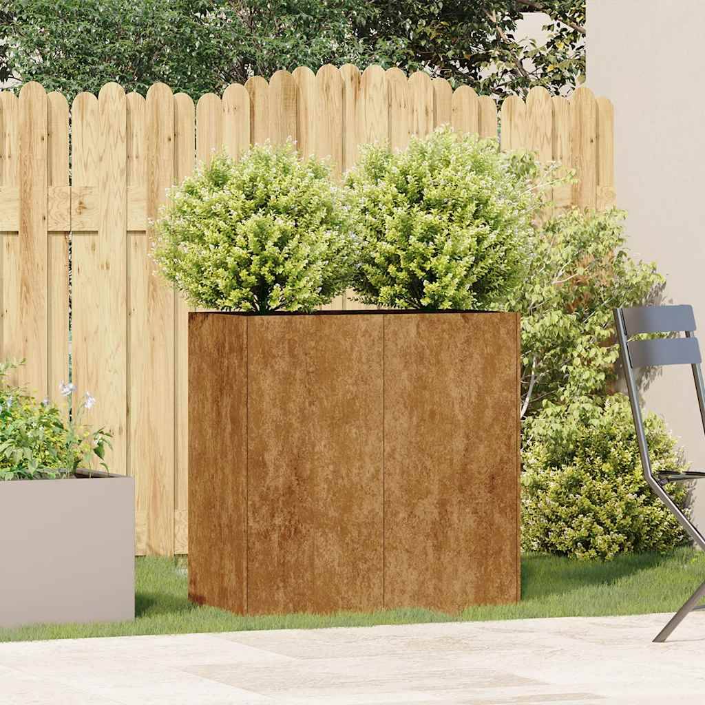 vidaXL Pflanzkübel Rostig 80x40x80 cm Wetterfester Stahl