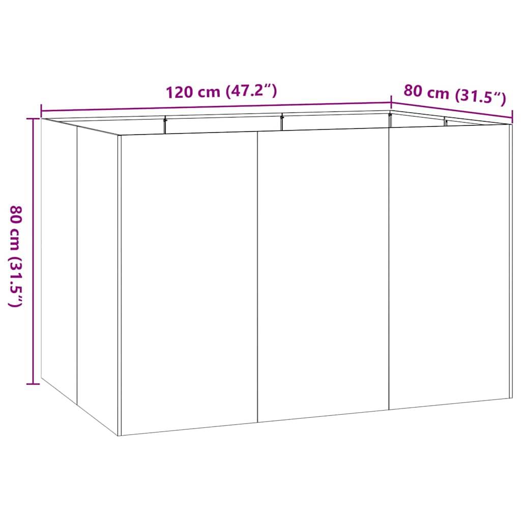 vidaXL Pflanzkübel 120x80x80 cm Verzinkter Stahl
