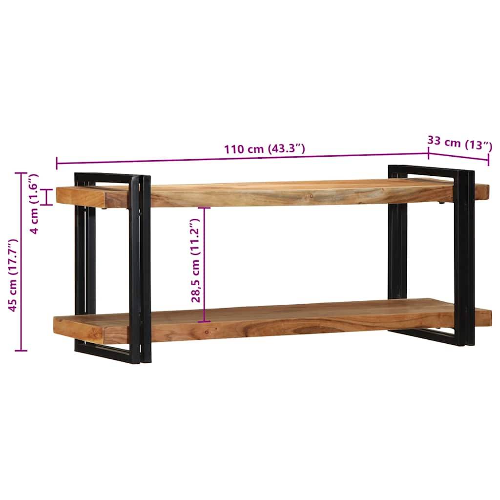 vidaXL Wandregal 110x33x45 cm Massivholz Akazie