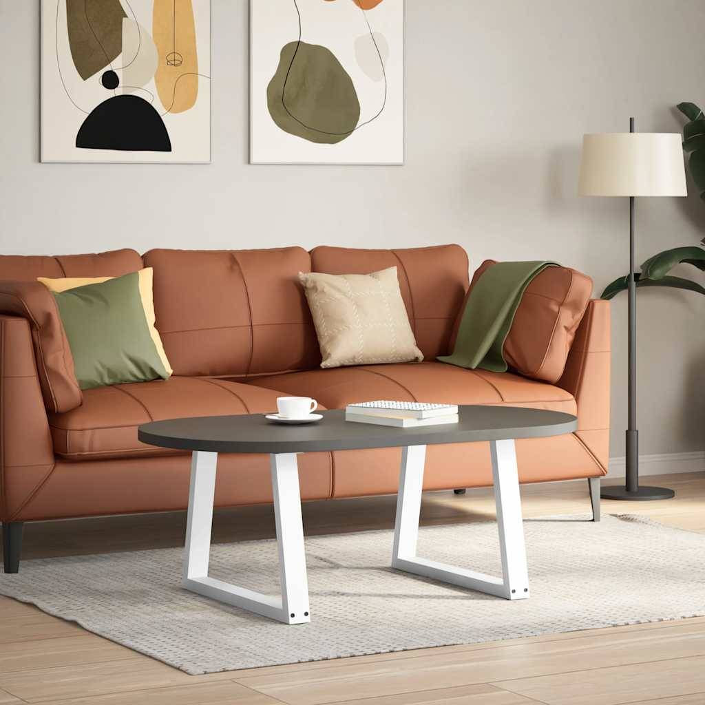 vidaXL Couchtischbeine V-Form 2 Stück Weiß 50x(42-43,3) cm Stahl
