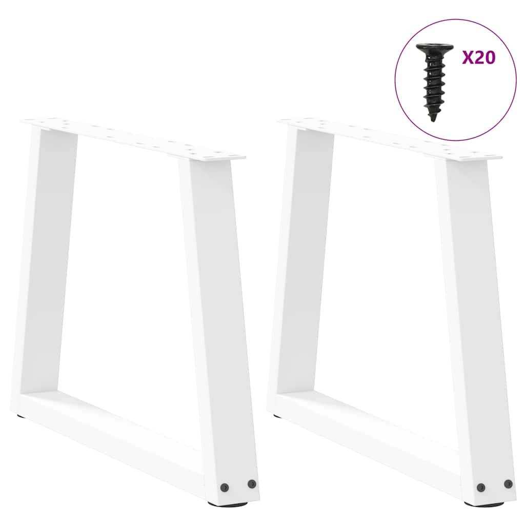 vidaXL Couchtischbeine V-Form 2 Stück Weiß 50x(42-43,3) cm Stahl