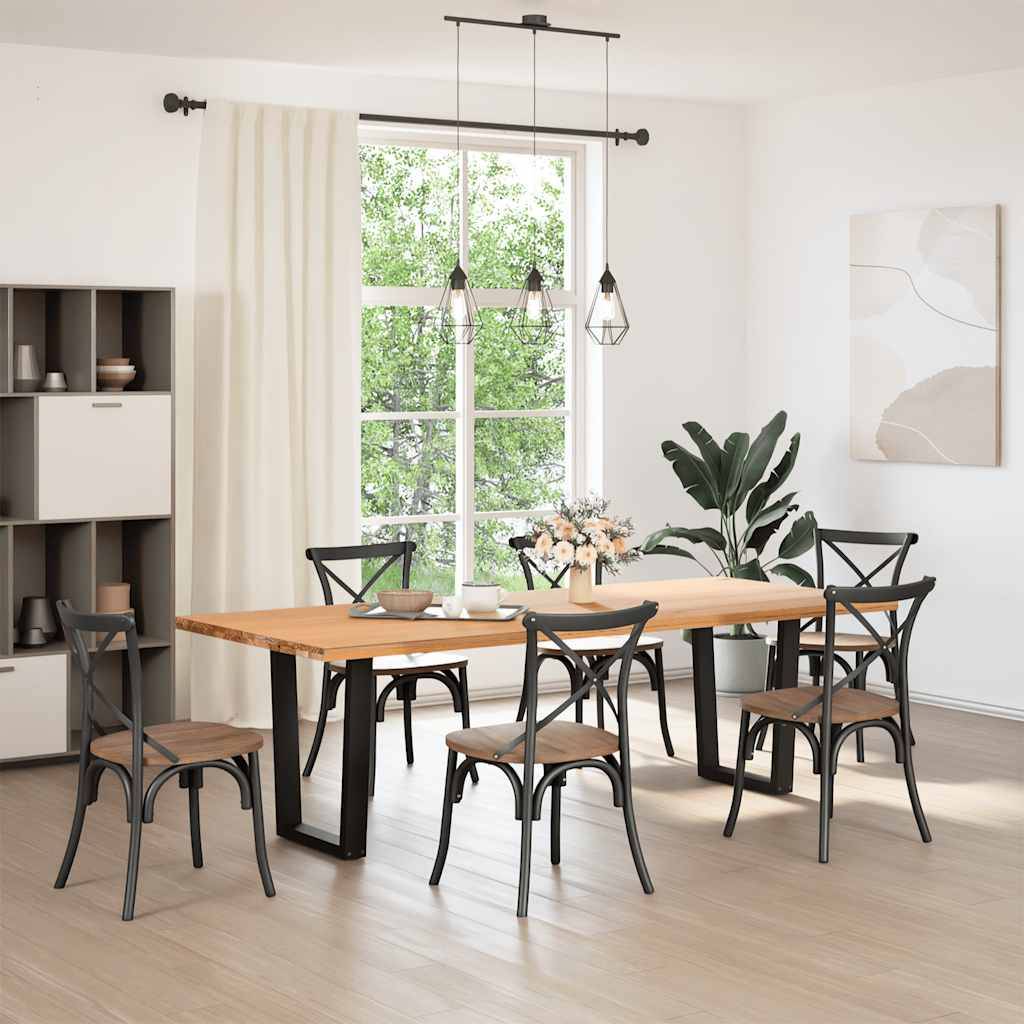 vidaXL Esstisch Beine V-Form 2 Stück Schwarz 60x(72-73,3) cm Stahl