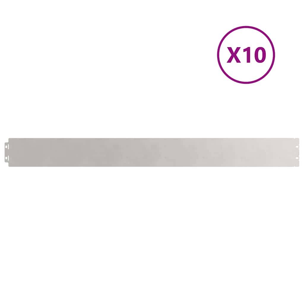 vidaXL Rasenkanten 10 Stk. 10x103 cm Edelstahl