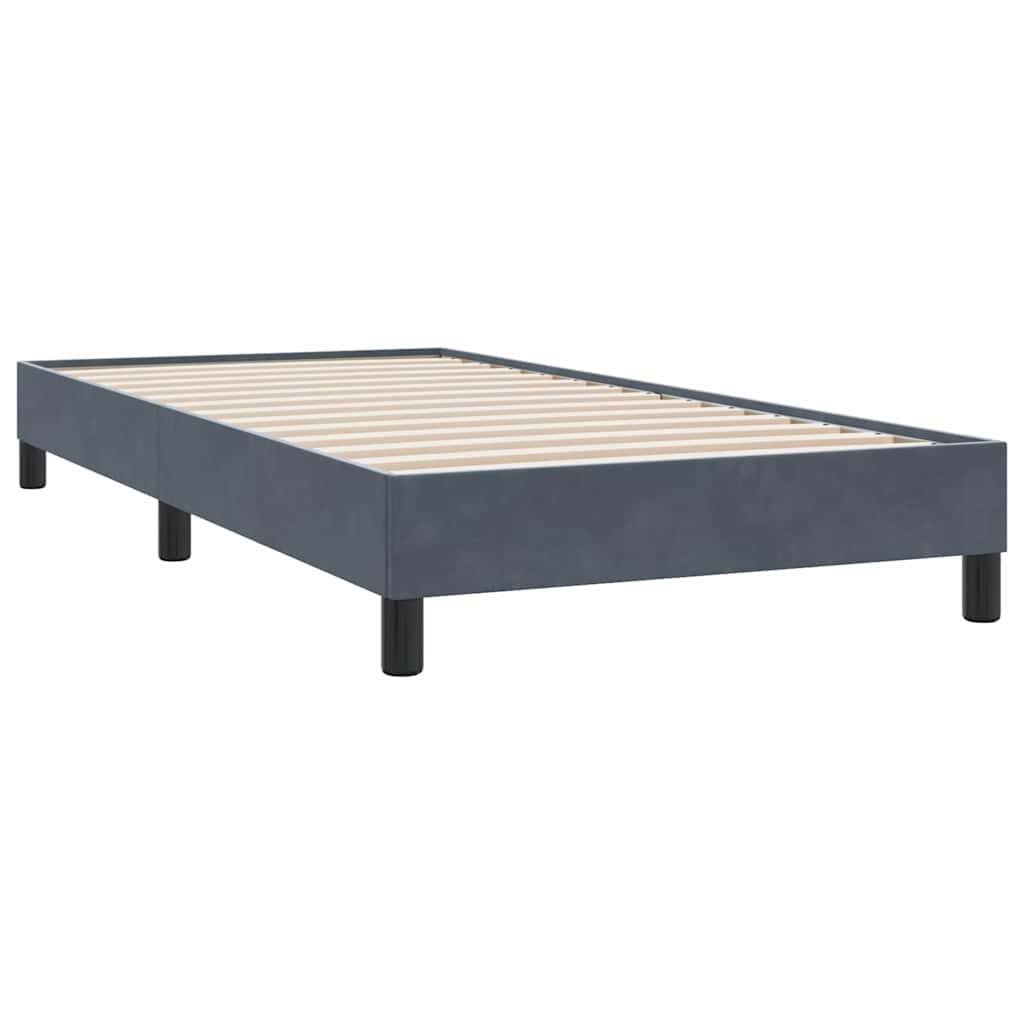 vidaXL Boxspringbett ohne Matratze Dunkelgrau 90x210 cm Samt