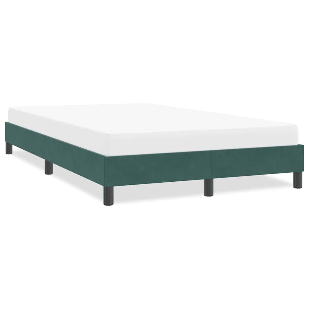 vidaXL Bettgestell ohne Matratze Dunkelgrün 120x210 cm Samt