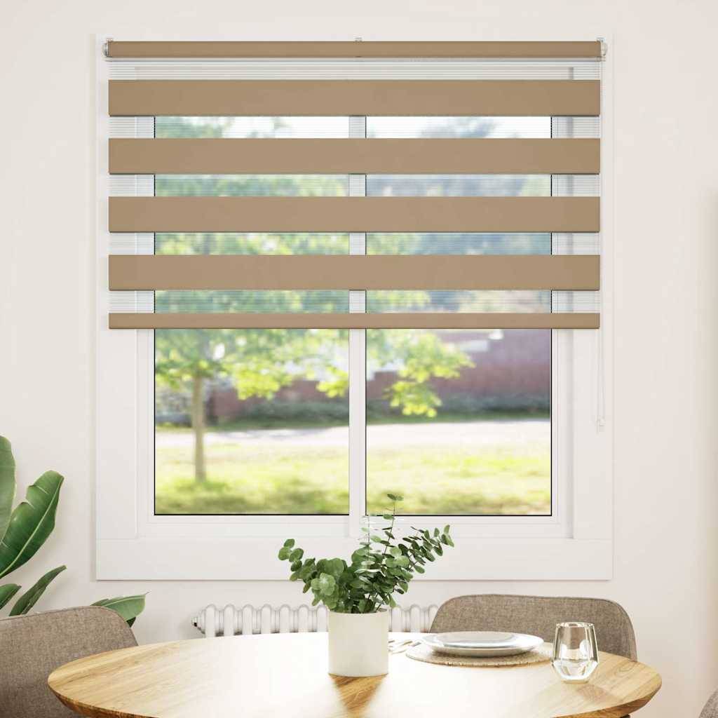 vidaXL Zebrarollo Sandbraun 135x150 cm Stoffbreite 130,9 cm Polyester