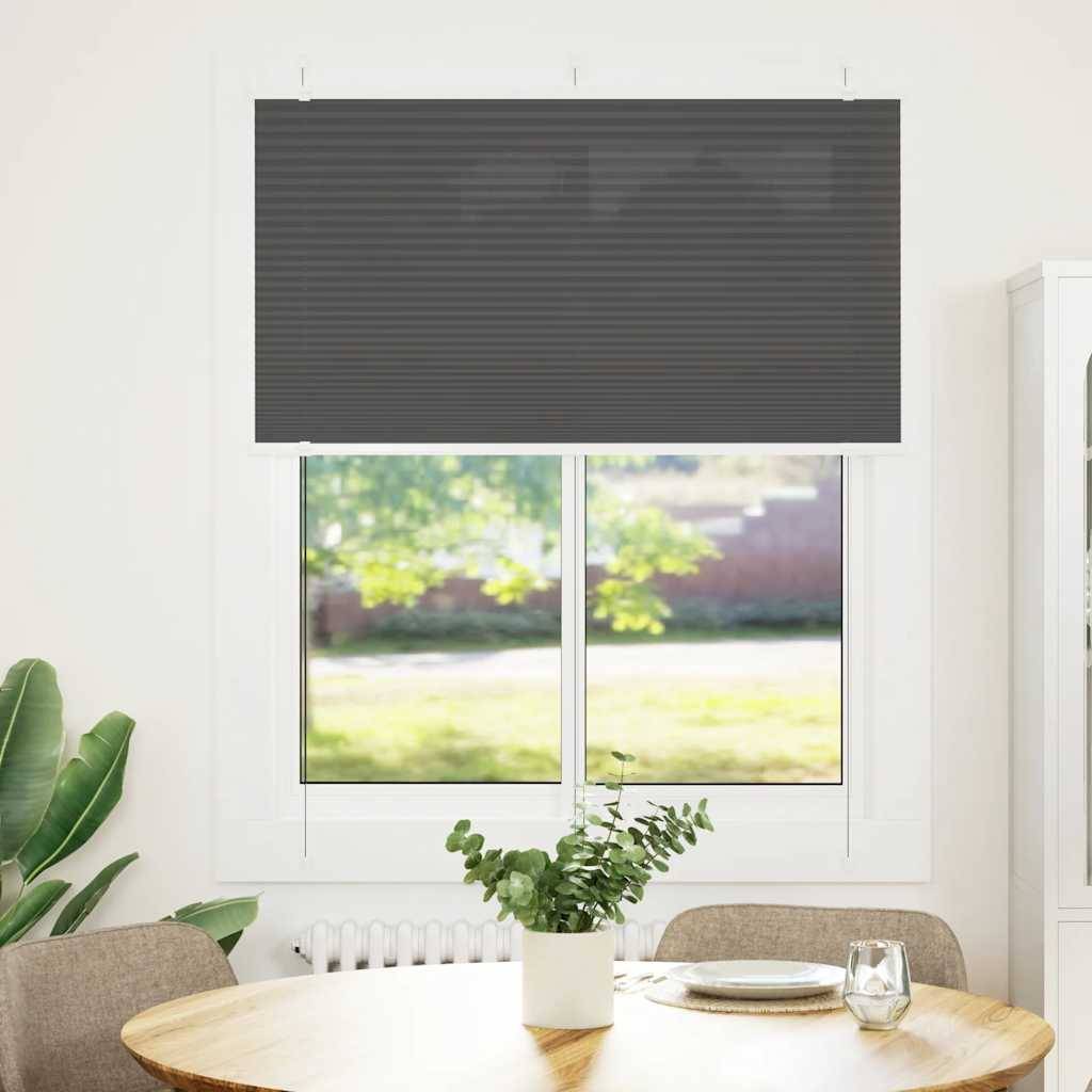 vidaXL Plissee Schwarz 105x100 cm Stoffbreite 104,4 cm Polyester