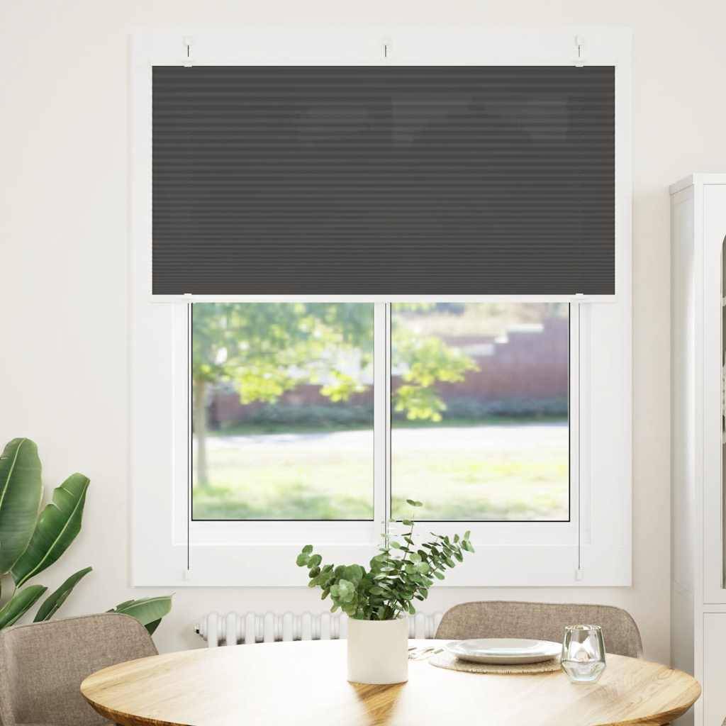vidaXL Plissee Schwarz 115x150 cm Stoffbreite 114,4 cm Polyester