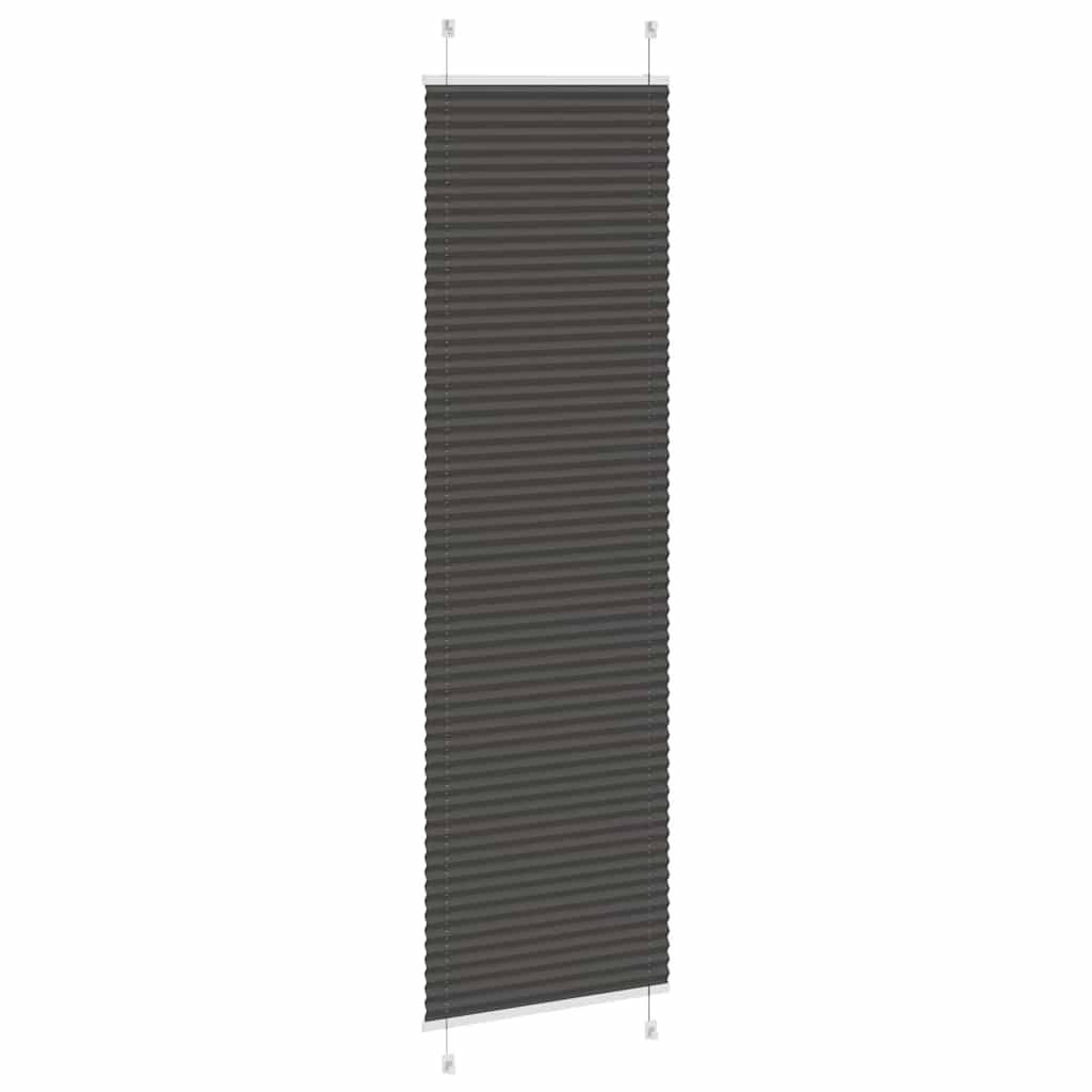 vidaXL Plissee Schwarz 60x200 cm Stoffbreite 59,4 cm Polyester