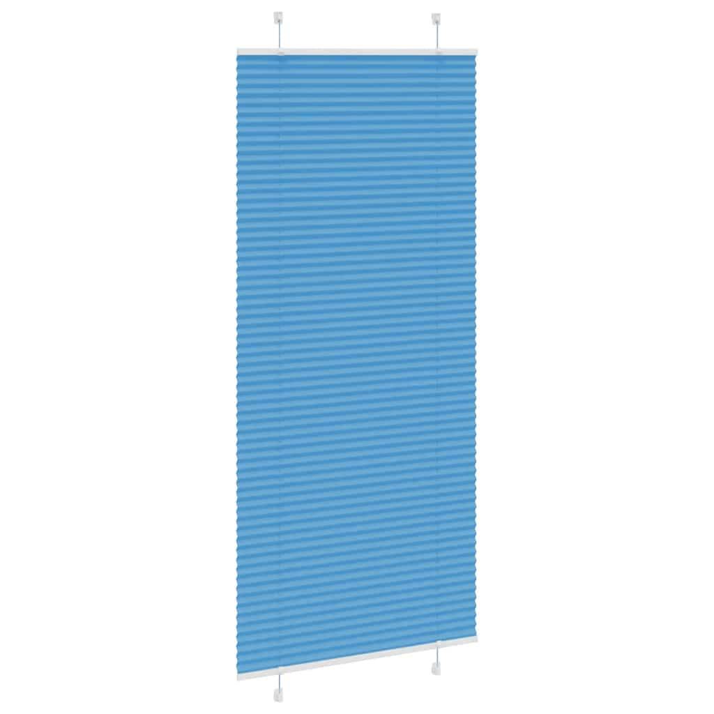 vidaXL Plissee Blau 90x200 cm Stoffbreite 89,4 cm Polyester