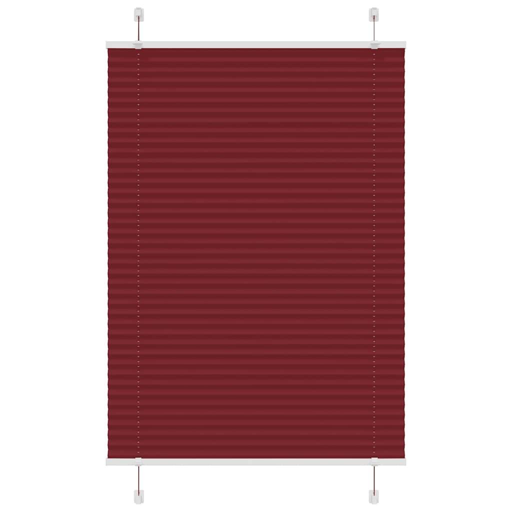 vidaXL Plissee Bordeauxrot 100x100 cm Stoffbreite 99,4 cm Polyester