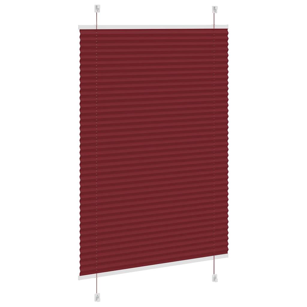 vidaXL Plissee Bordeauxrot 100x100 cm Stoffbreite 99,4 cm Polyester