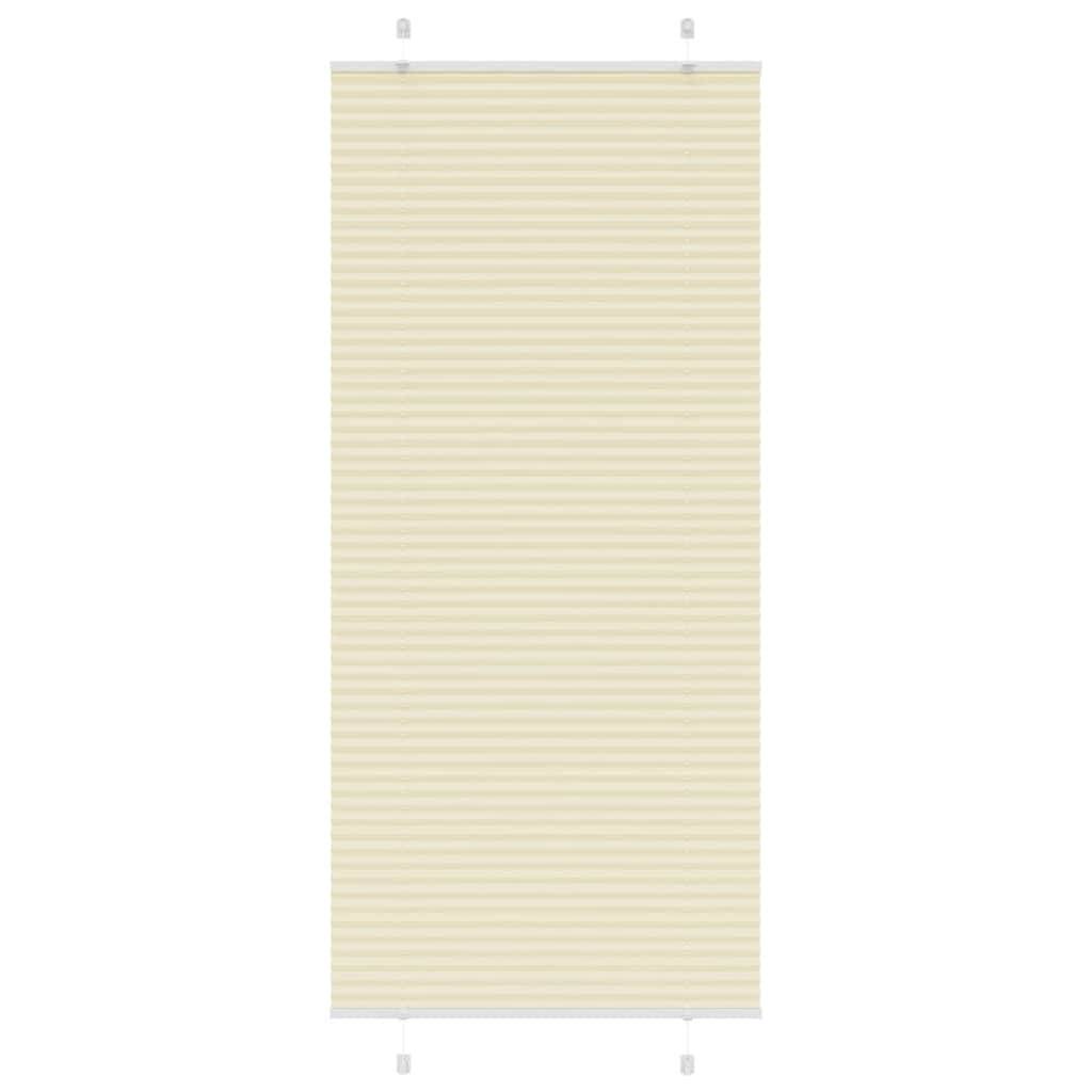 vidaXL Plissee Creme 90x200 cm Stoffbreite 89,4 cm Polyester