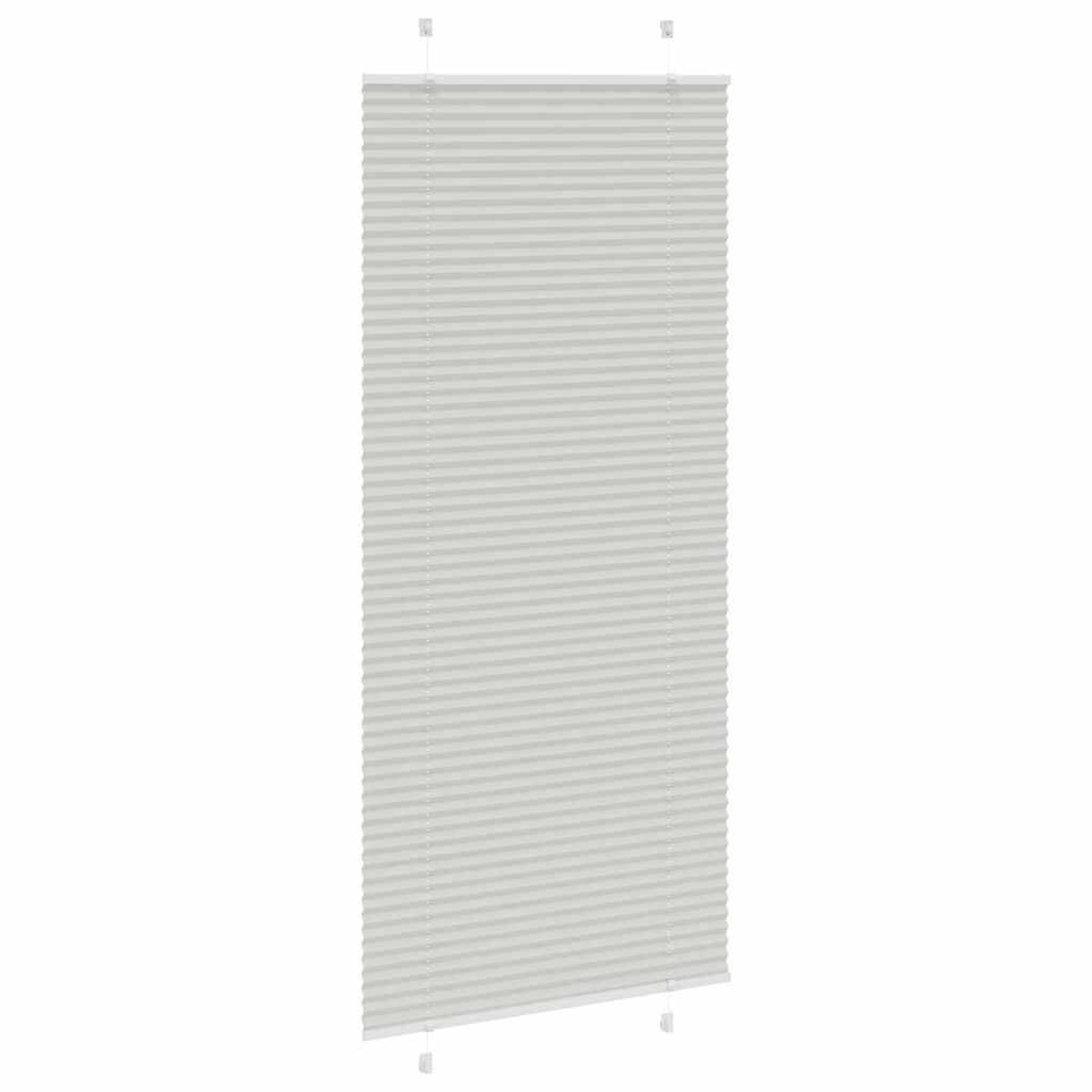 vidaXL Plissee Hellgrau 95x200 cm Stoffbreite 94,4 cm Polyester
