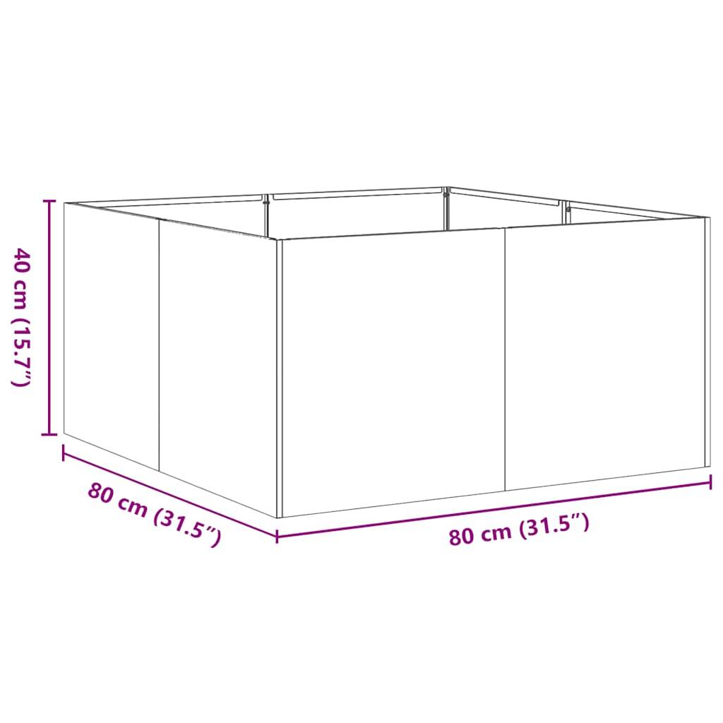 vidaXL Pflanzkübel Schwarz 80x80x40 cm Kaltgewalzter Stahl