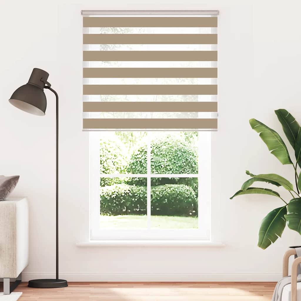 vidaXL Zebrarollo Sandbraun 135x200 cm Stoffbreite 130,9 cm Polyester