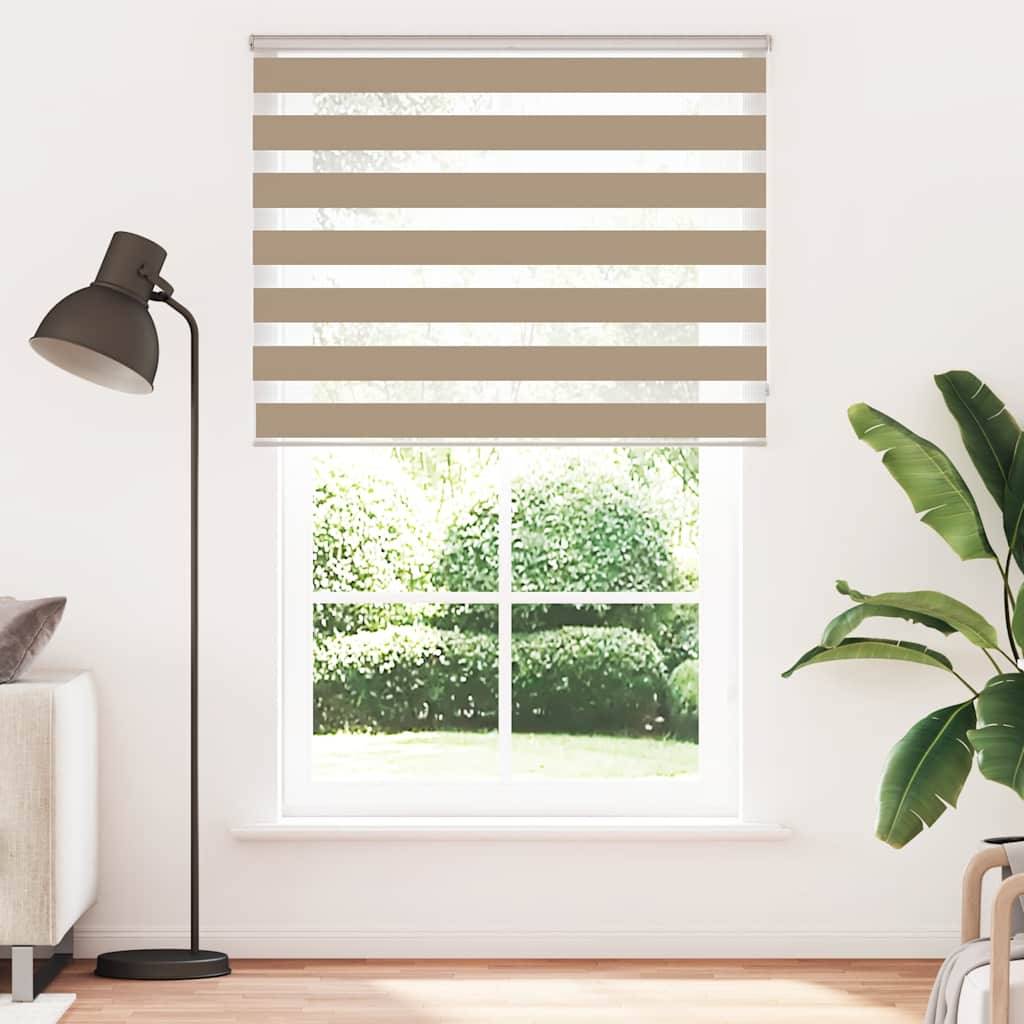 vidaXL Zebrarollo Sandbraun 140x200 cm Stoffbreite 135,9 cm Polyester