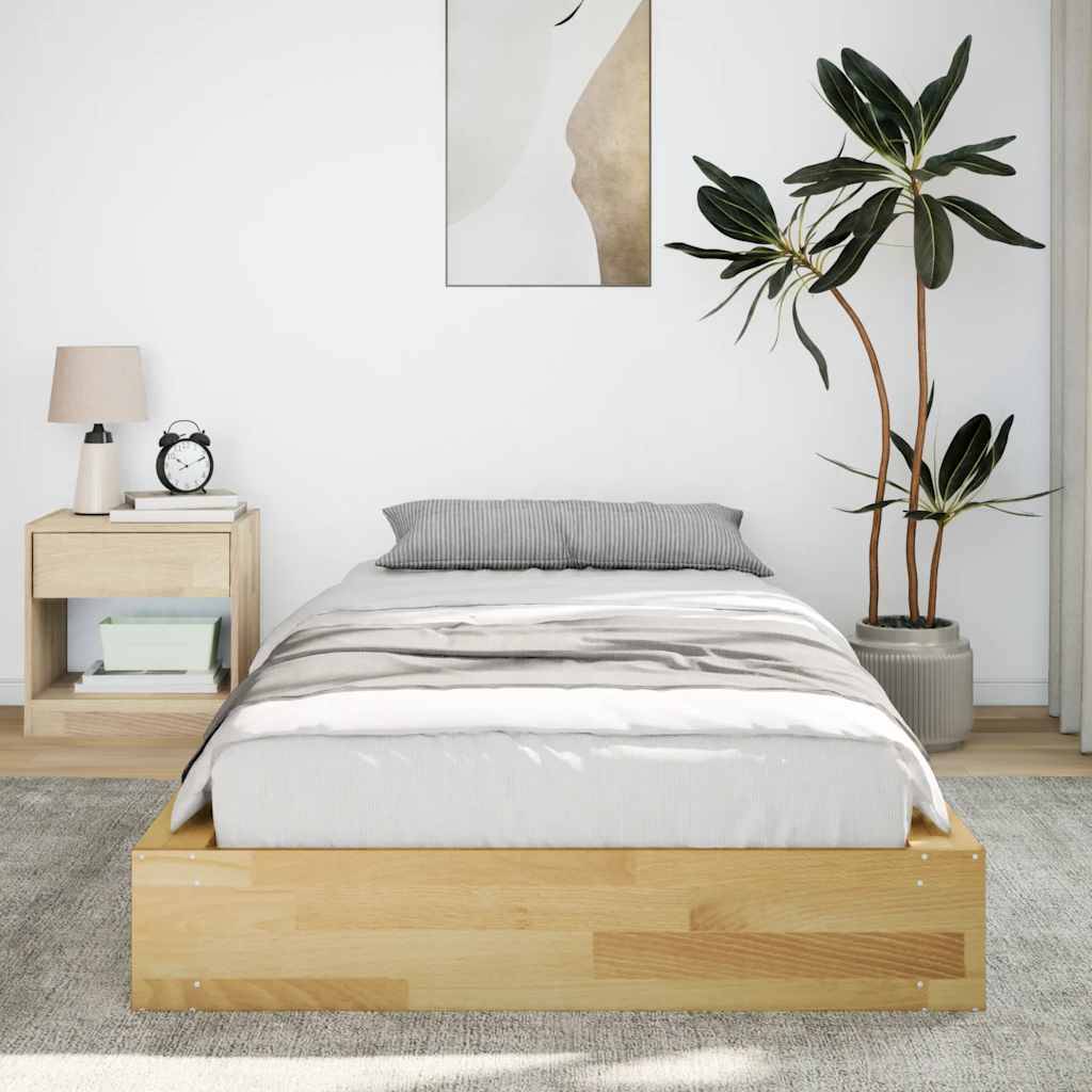 vidaXL Massivholzbett ohne Matratze 80x200 cm Eichenholz
