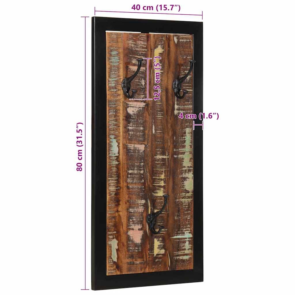 vidaXL Garderobe Mehrfarbig 40x2x80 cm Altholz Massiv