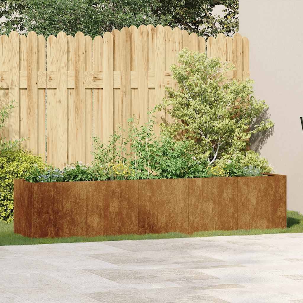 vidaXL Pflanzkübel Rostig 200x40x40 cm Wetterfester Stahl