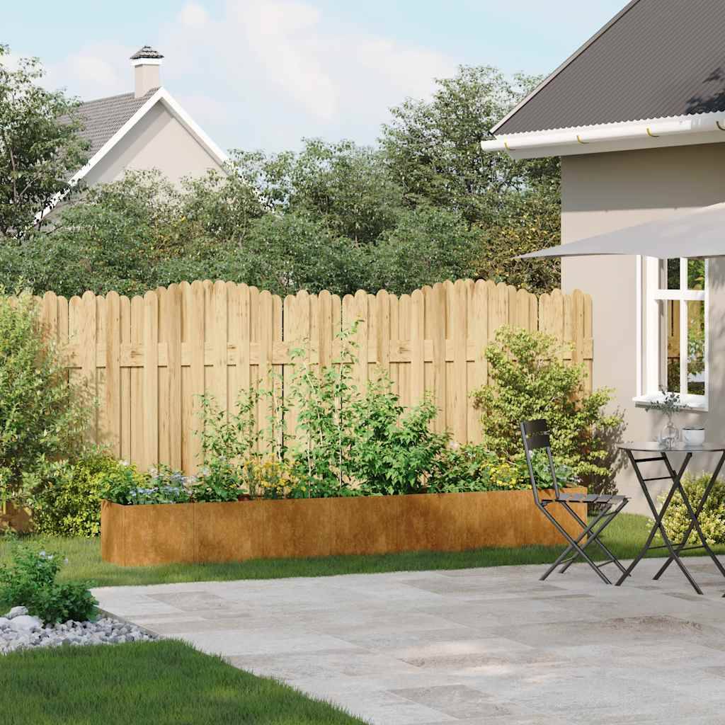 vidaXL Pflanzkübel Rostig 280x40x40 cm Wetterfester Stahl