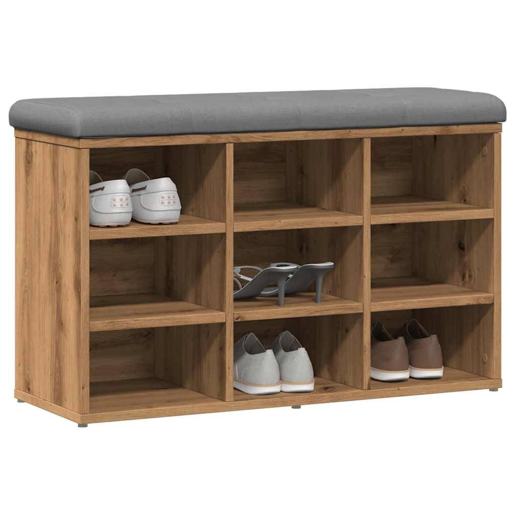 vidaXL Schuhbank Artisan-Eiche 82x32x50 cm Holzwerkstoff
