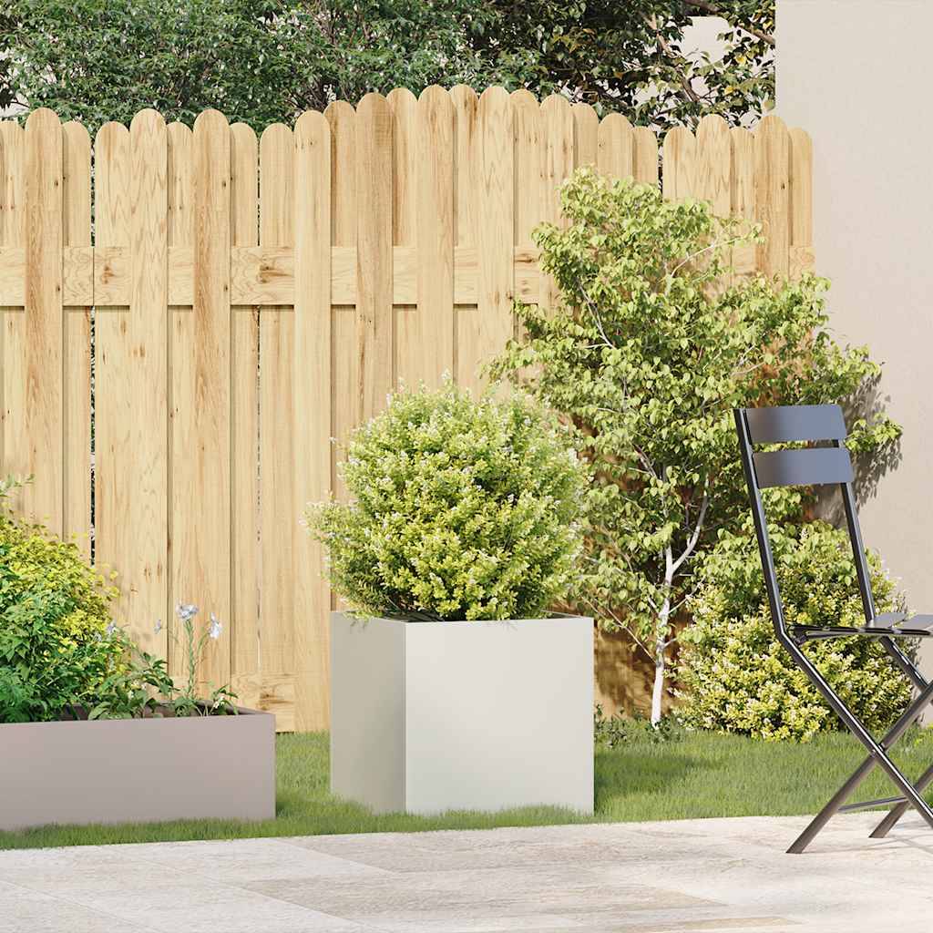 vidaXL Pflanzkübel Weiß 40x40x40 cm Kaltgewalzter Stahl