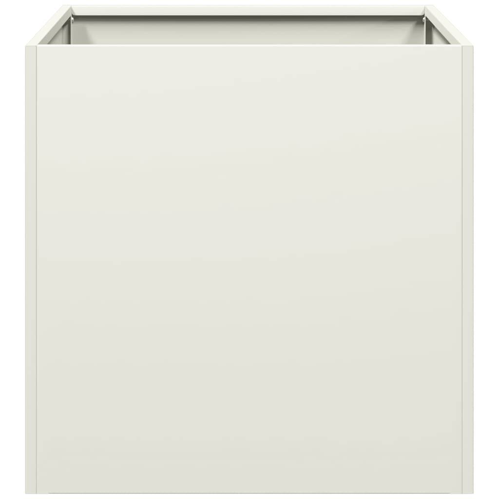 vidaXL Pflanzkübel Weiß 40x40x40 cm Kaltgewalzter Stahl