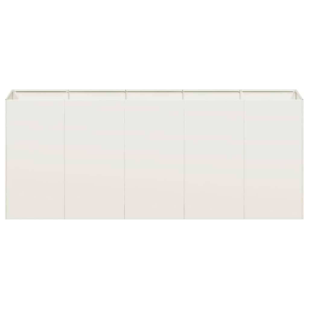 vidaXL Pflanzkübel Weiß 200x40x80 cm Kaltgewalzter Stahl