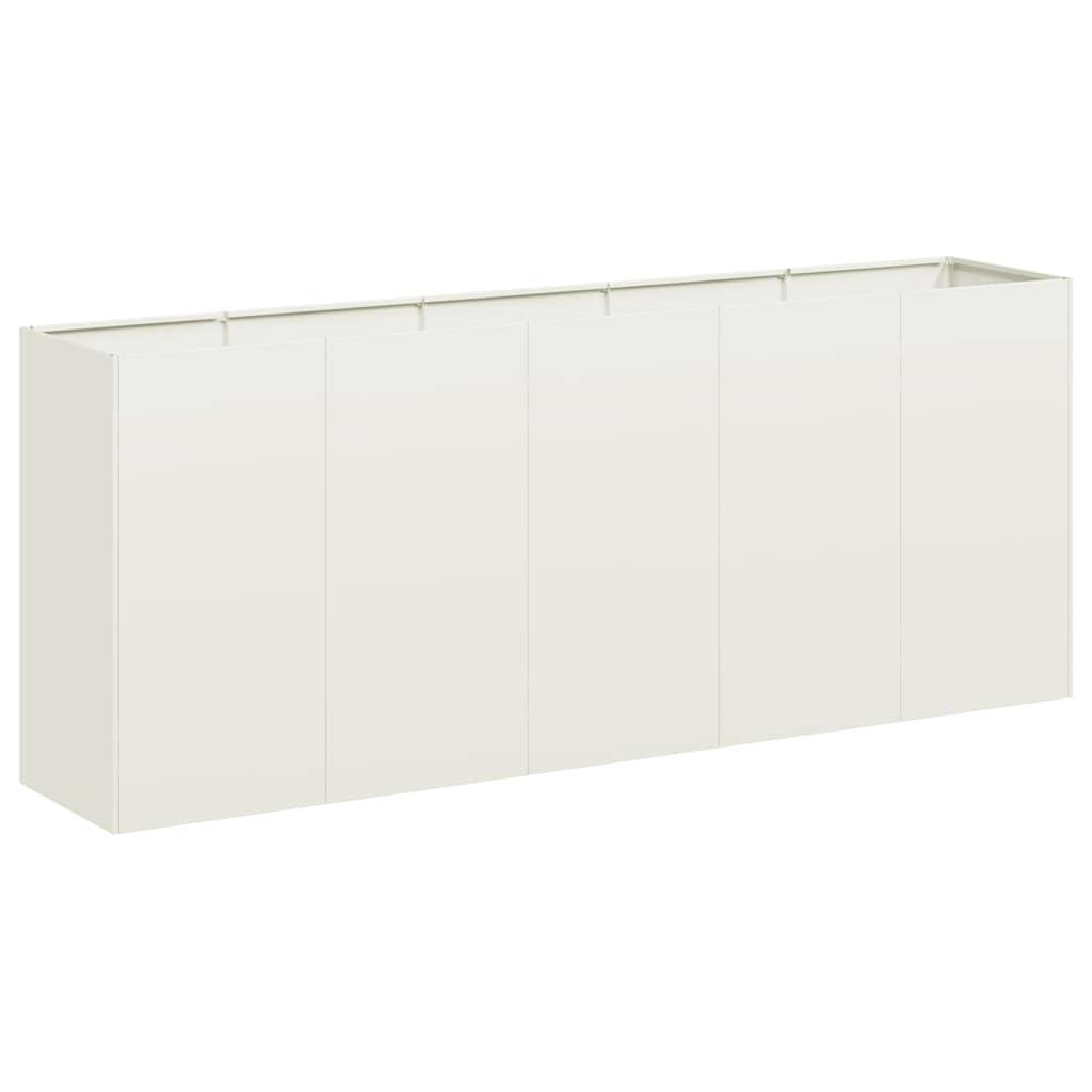 vidaXL Pflanzkübel Weiß 200x40x80 cm Kaltgewalzter Stahl