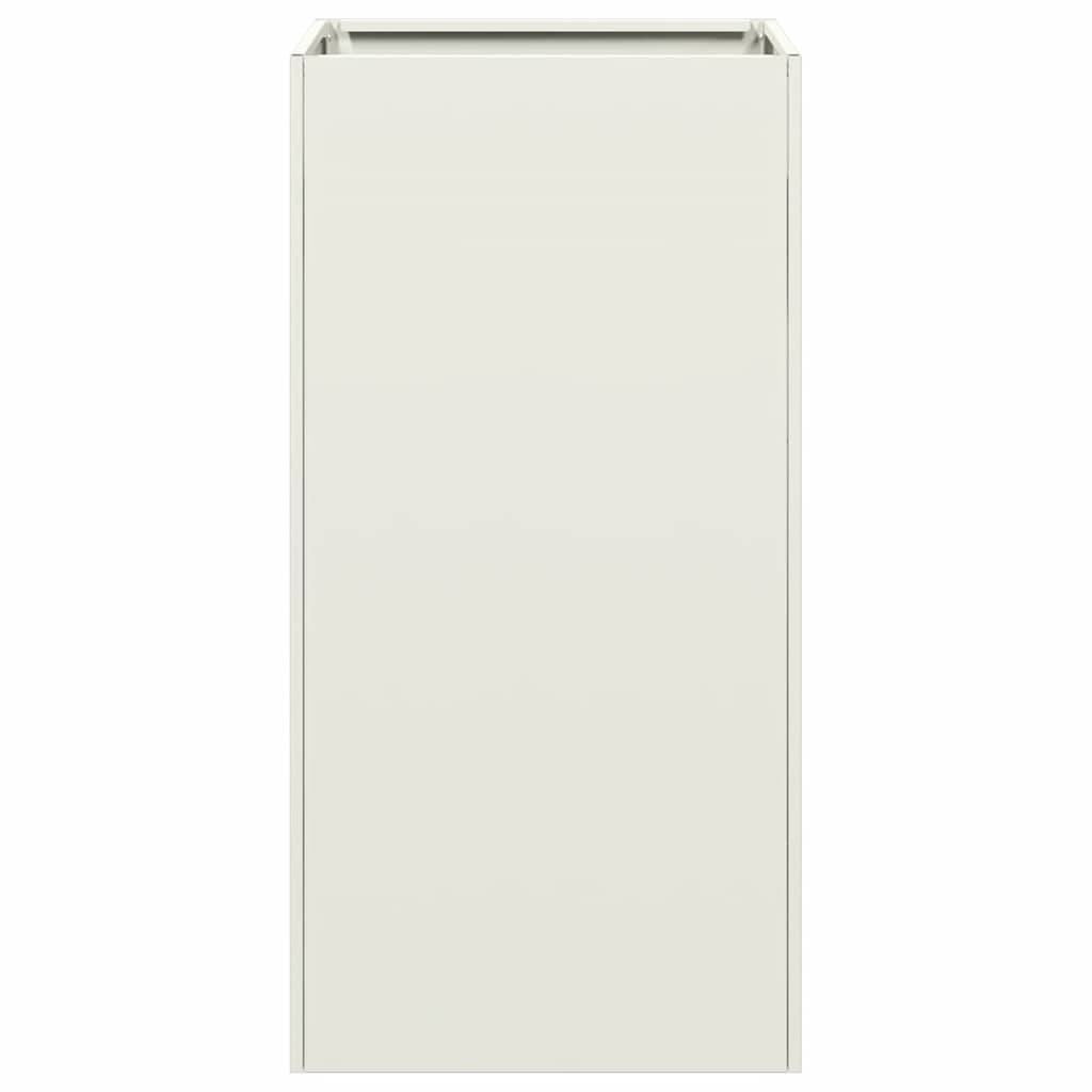 vidaXL Pflanzkübel Weiß 40x40x80 cm Kaltgewalzter Stahl