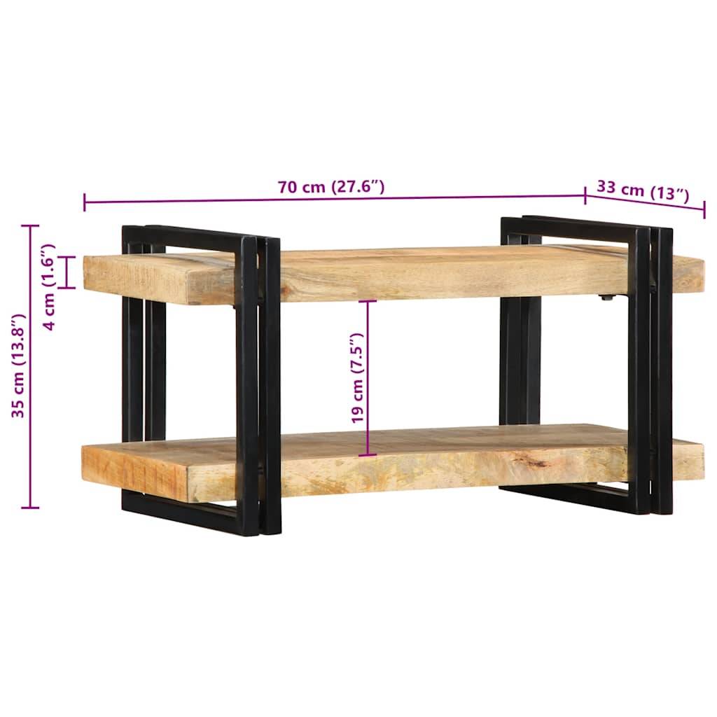vidaXL Wandregal 70x33x35 cm Raues Massivholz Mango