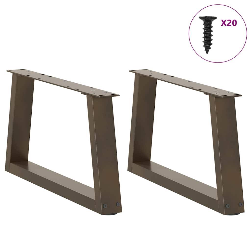vidaXL Couchtischbeine V-Form 2 Stück Naturstahl 50x(30-31,3) cm Stahl