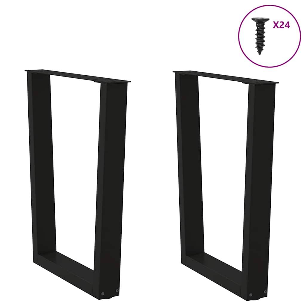 vidaXL Esstisch Beine V-Form 2 Stück Schwarz 60x(72-73,3) cm Stahl